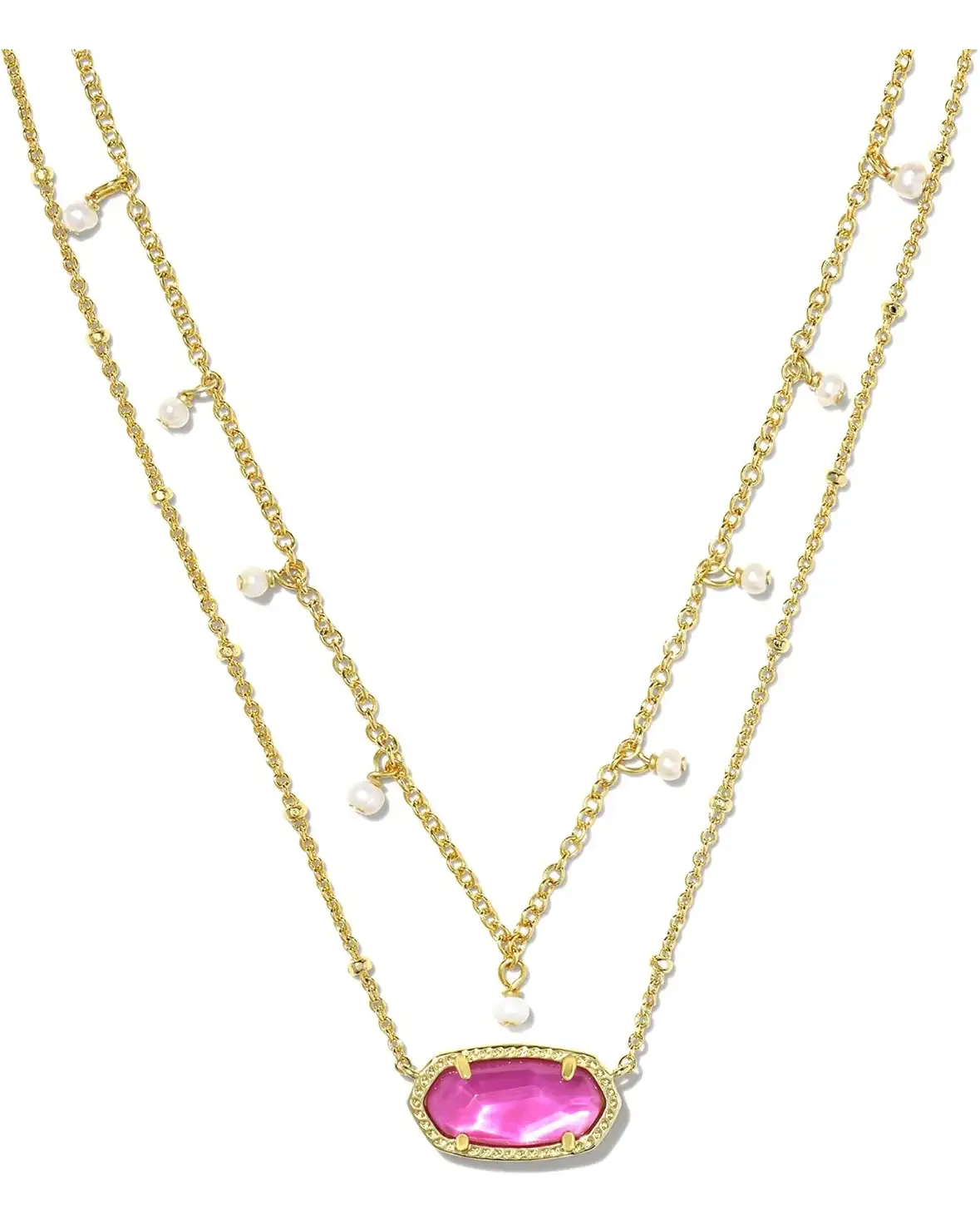 Elisa Pearl Multi Strand Necklace in Azalea Illusion