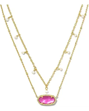 Elisa Pearl Multi Strand Necklace in Azalea Illusion