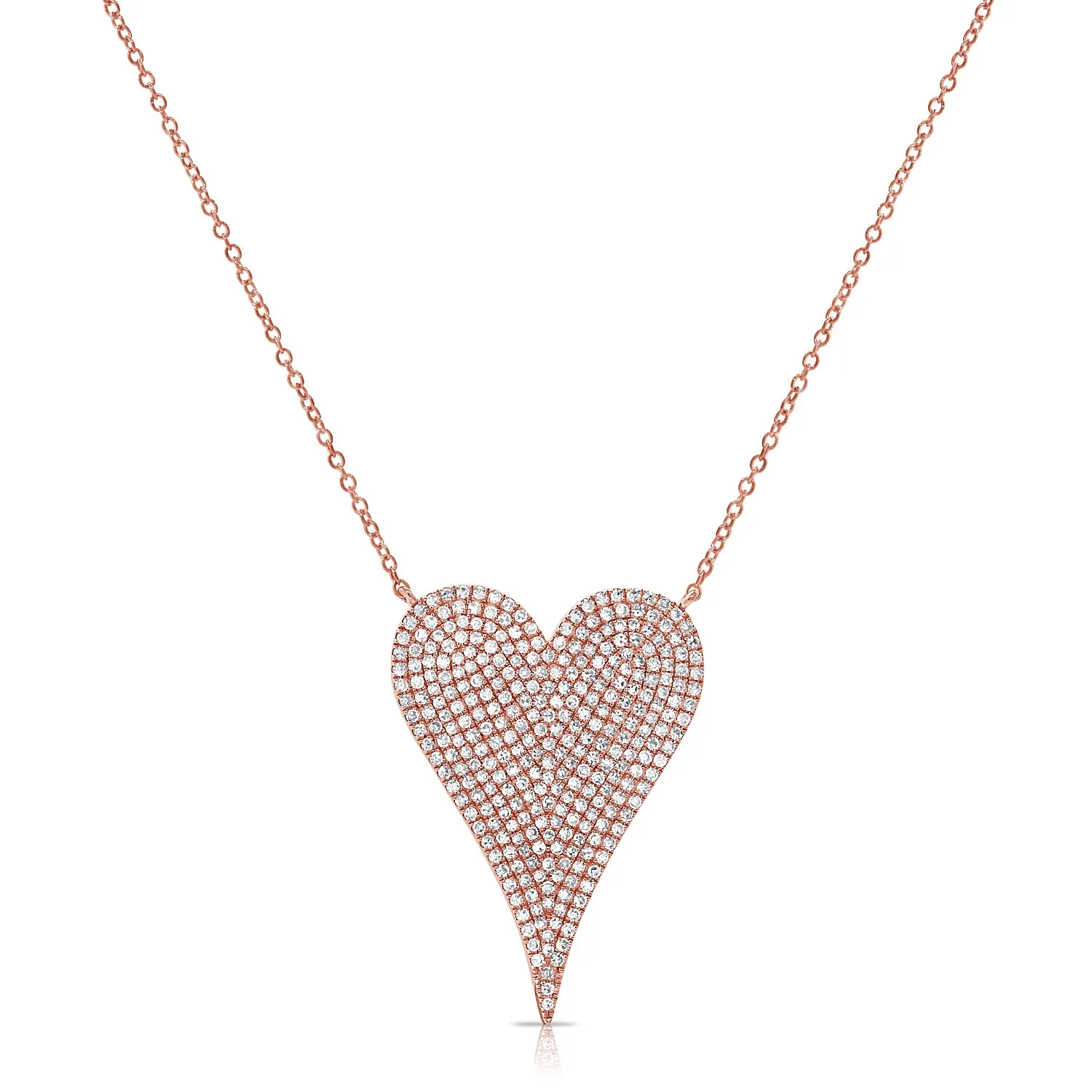 Elongated Heart Diamond Necklace