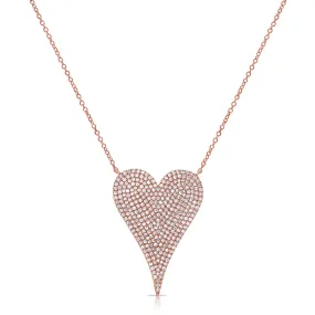 Elongated Heart Diamond Necklace