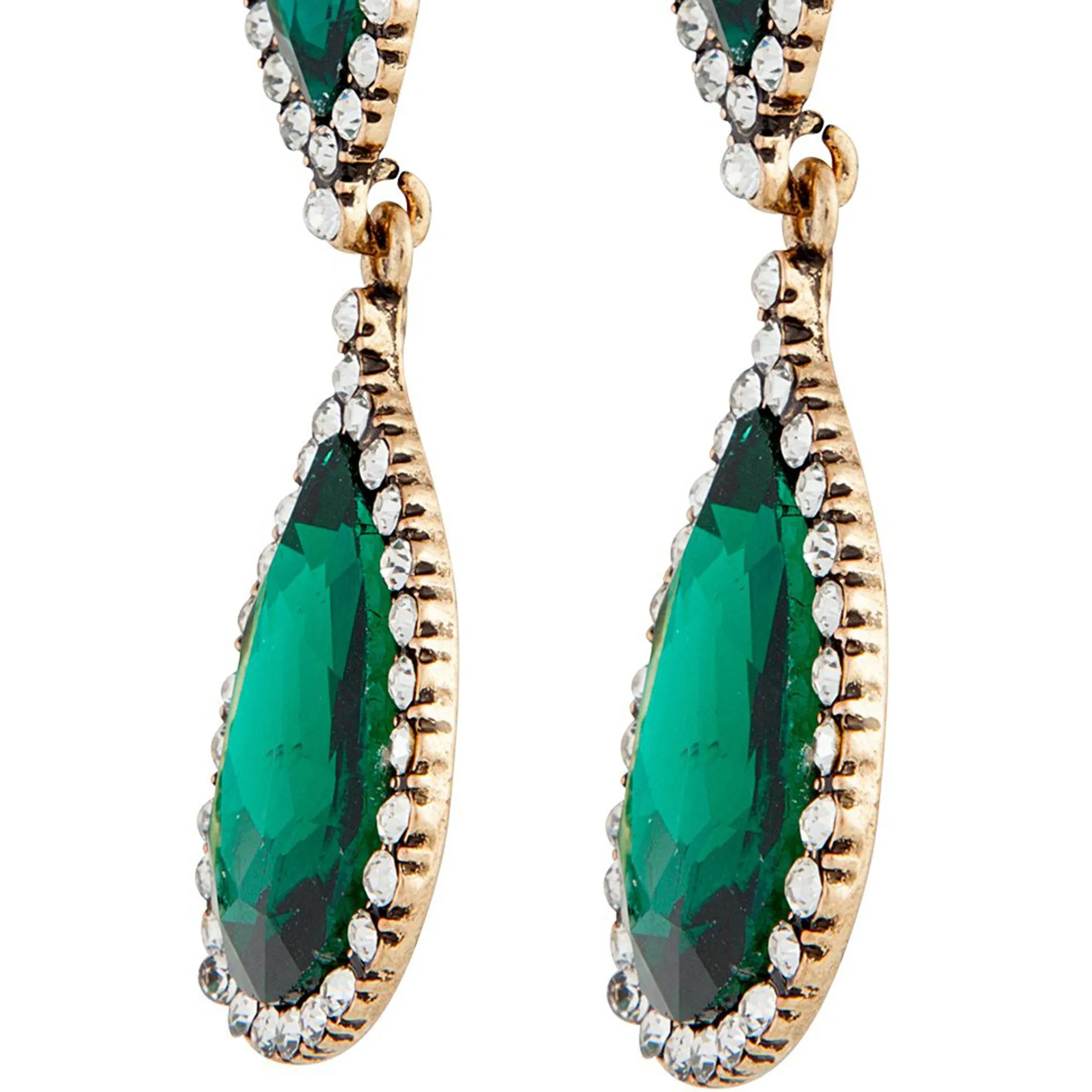 Emerald & Crystal Angelina Earrings