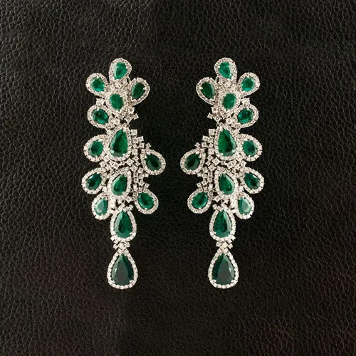 Emerald & Diamond Chandelier Earrings