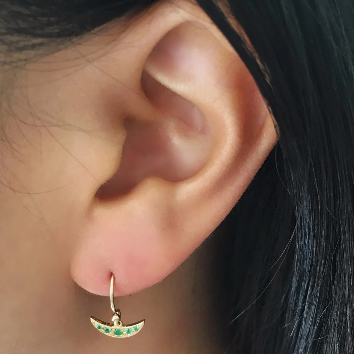 Emerald Balance Earring (Single) (ready to ship option)*