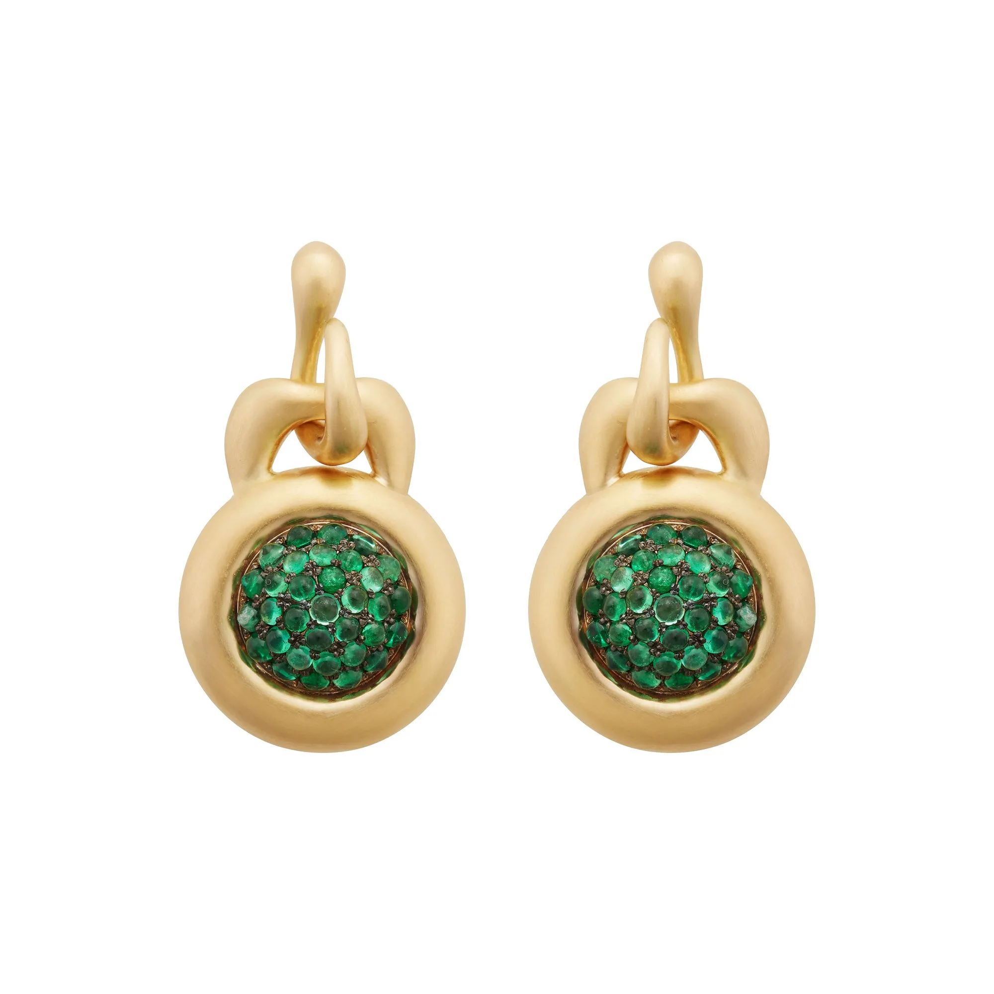 Emerald Caviar Earrings Large