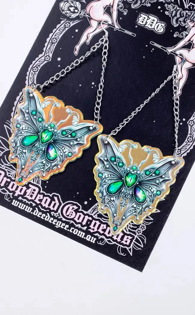 Emerald City Magic Moth Earrings