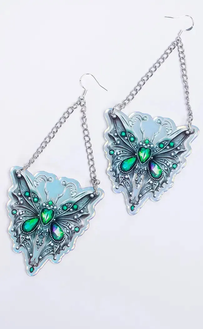 Emerald City Magic Moth Earrings