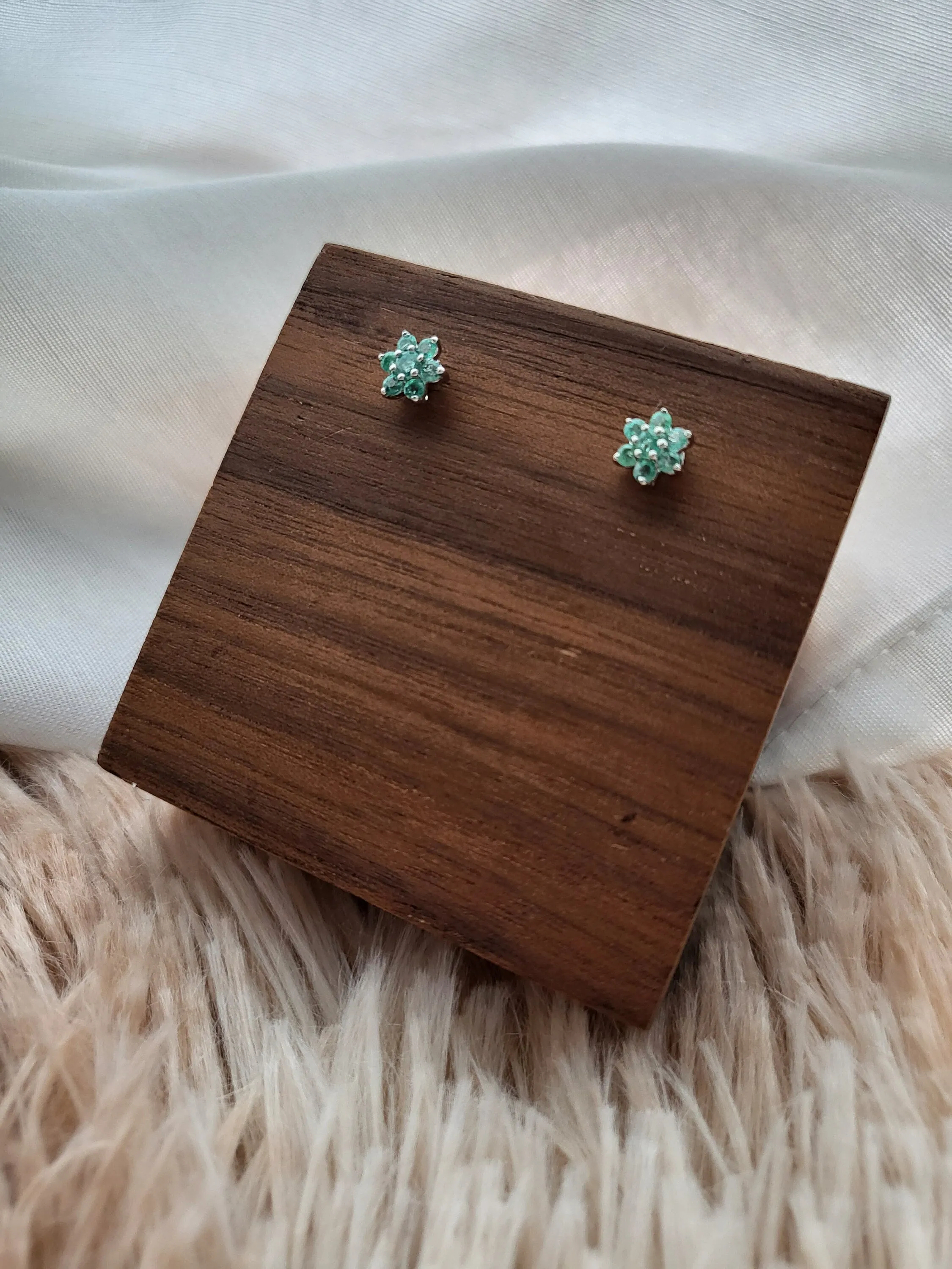 Emerald Earrings Green Simple Star Stud Authentic Earrings