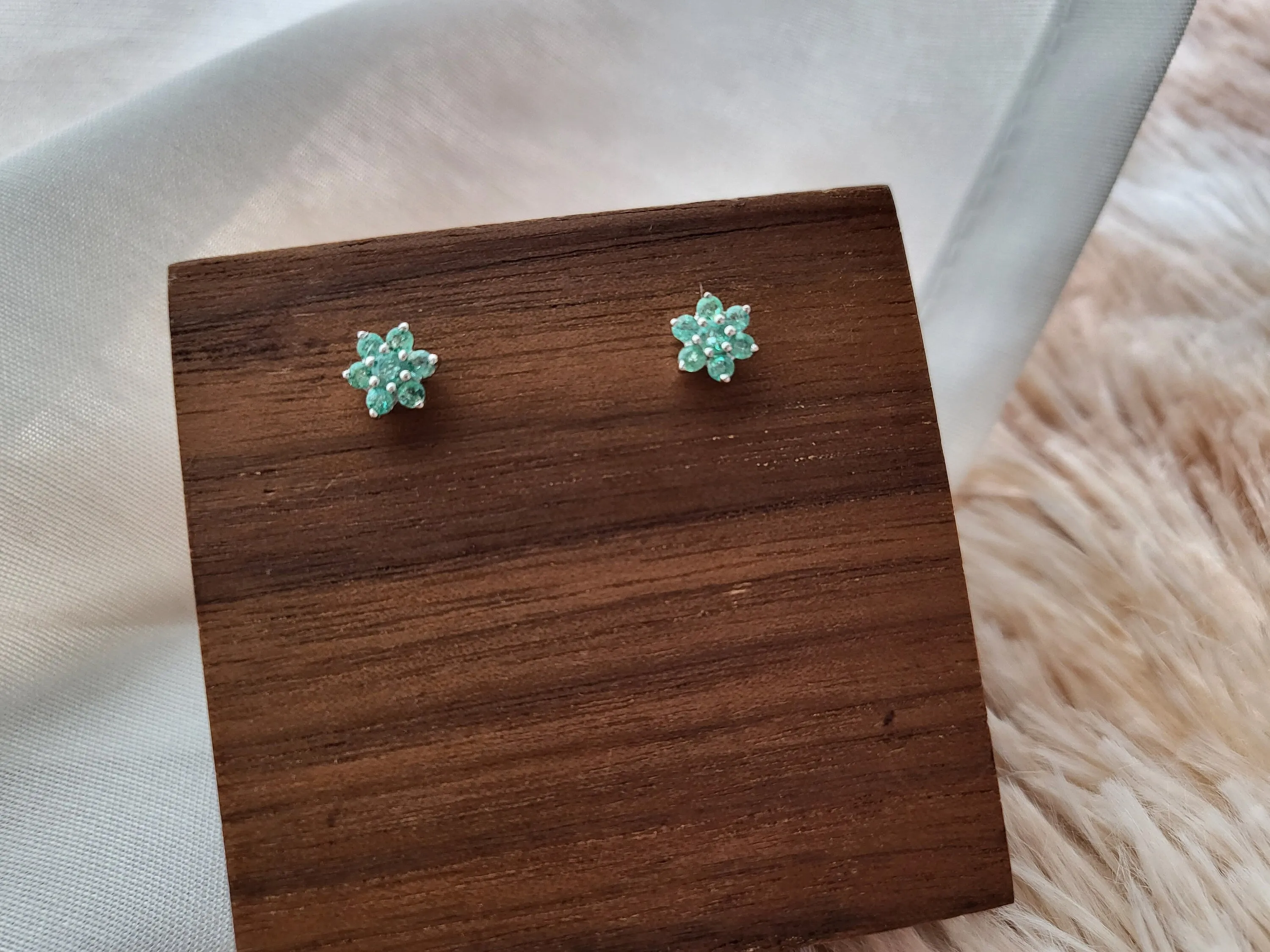 Emerald Earrings Green Simple Star Stud Authentic Earrings