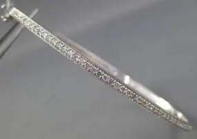 ESTATE .47CT DIAMOND 14KT WHITE GOLD 3D FILIGREE MILGRAIN BANGLE BRACELET 2.5mm