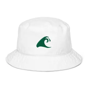 Extremely Stoked®️ Green Epic Wave Logo on White Organic Bucket Hat