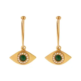 Eye Sun Hoops Emerald