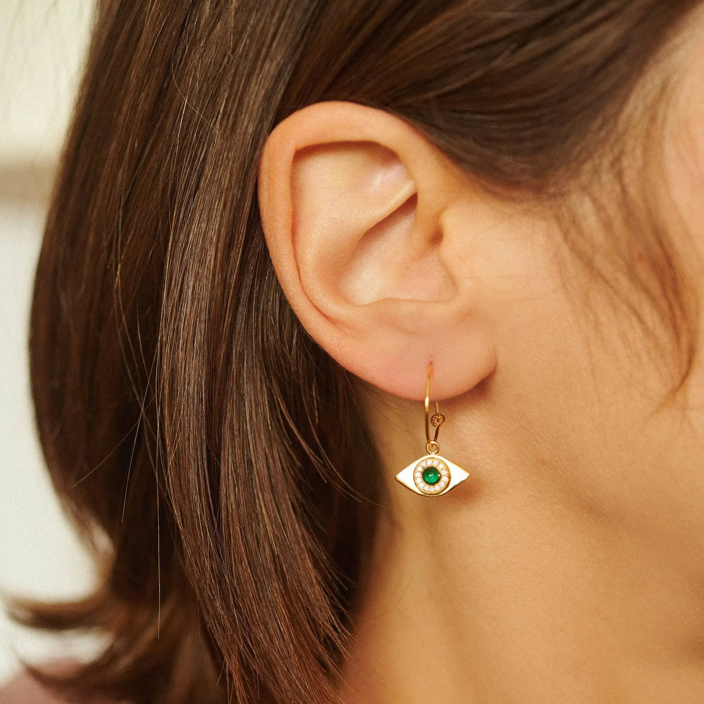 Eye Sun Hoops Emerald