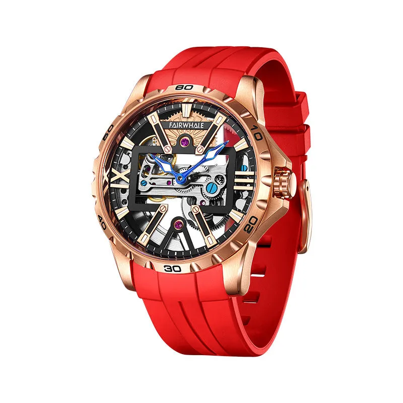 Fairwhale Waterproof Luminous Automatic Mechanical Watch Tourbillon Hollow out Sports Men's Watches