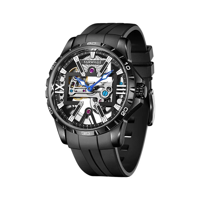 Fairwhale Waterproof Luminous Automatic Mechanical Watch Tourbillon Hollow out Sports Men's Watches