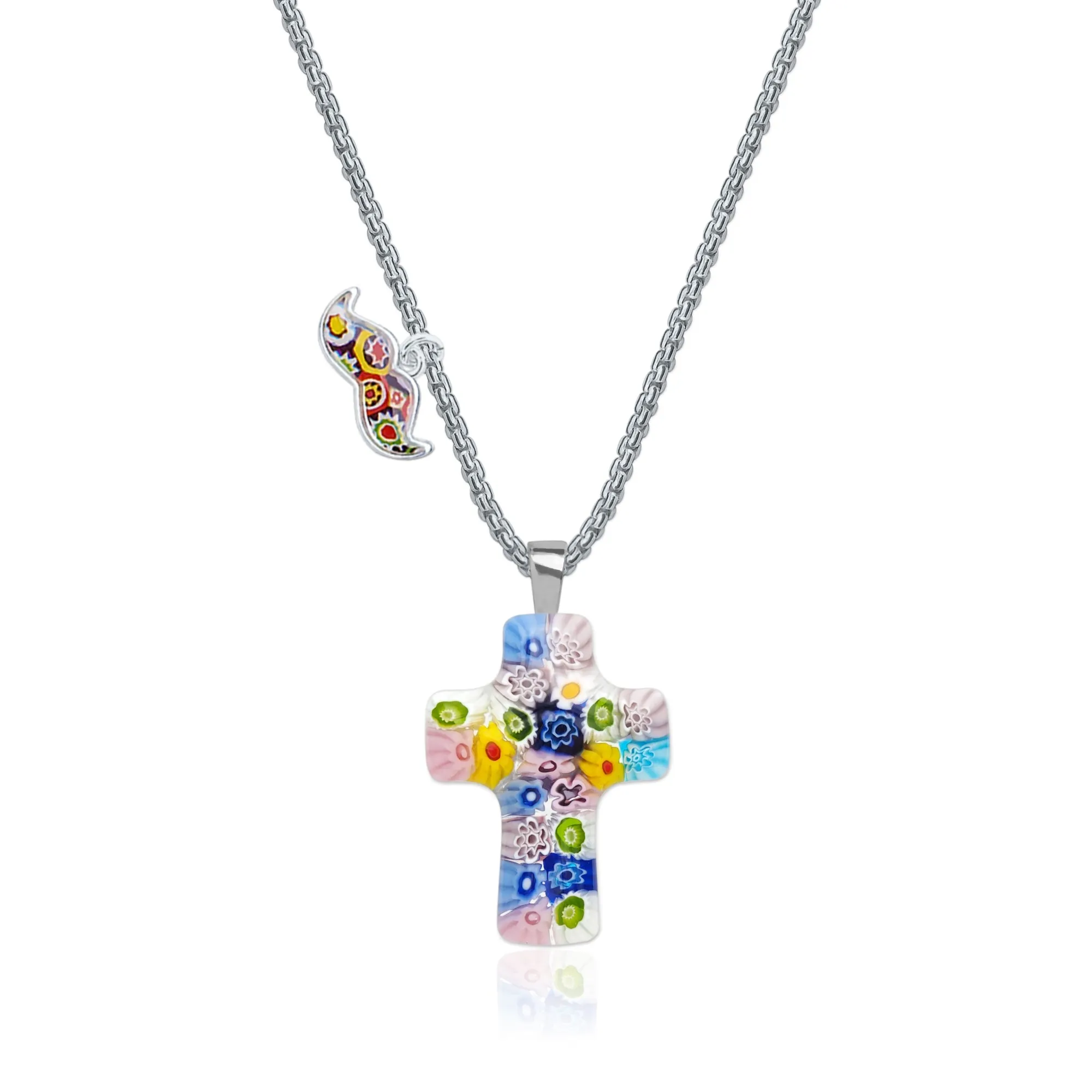 Floral Cross in Bloom Necklace