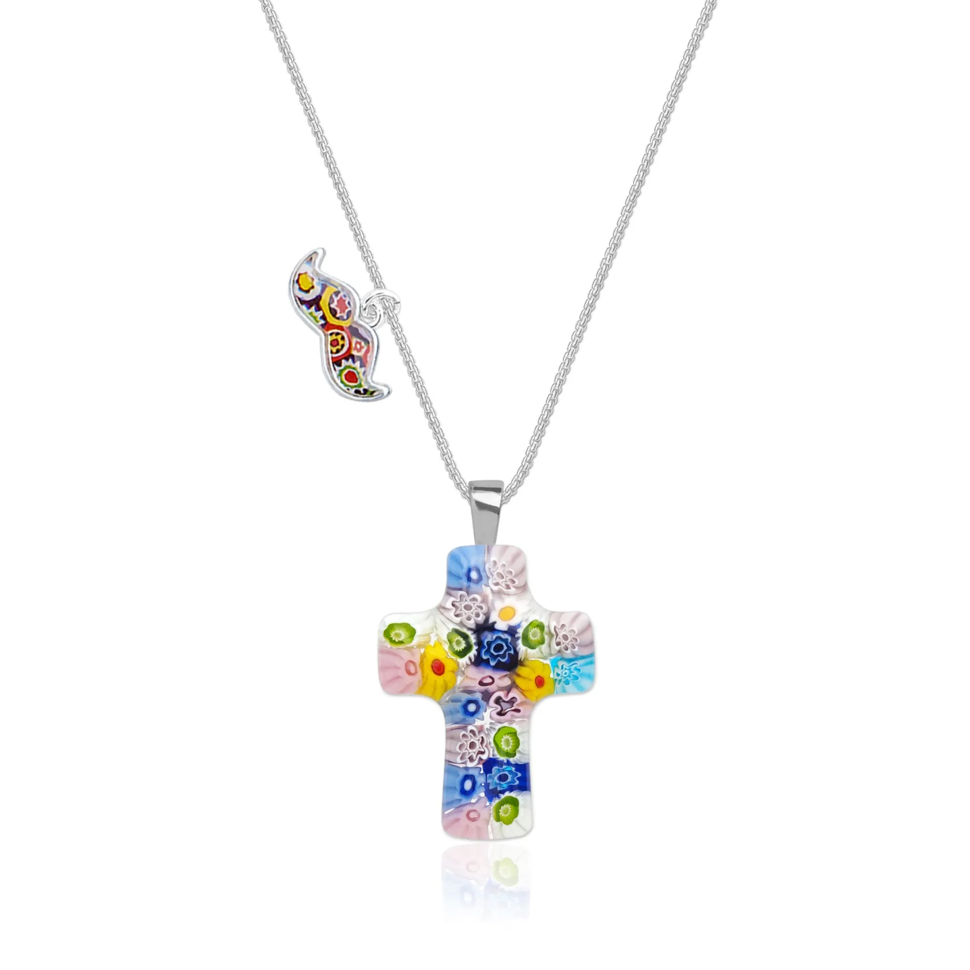 Floral Cross in Bloom Necklace