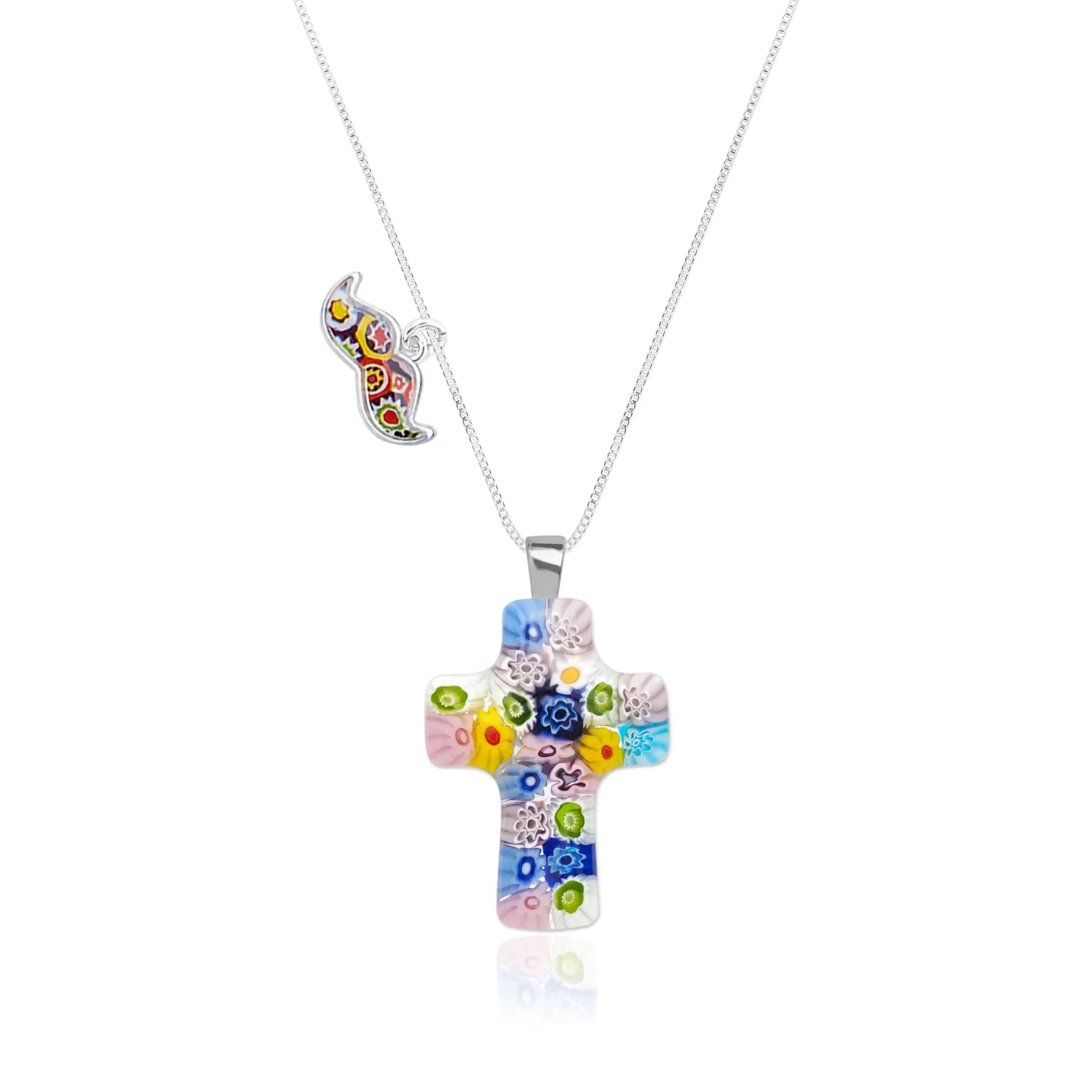 Floral Cross in Bloom Necklace