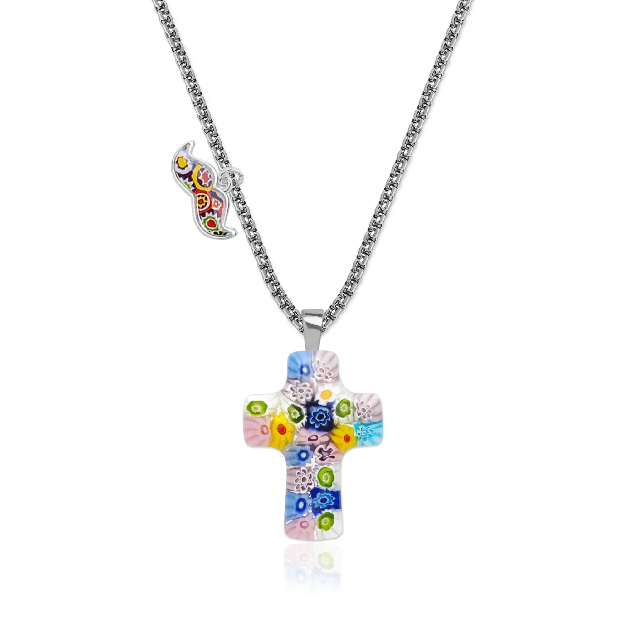 Floral Cross in Bloom Necklace