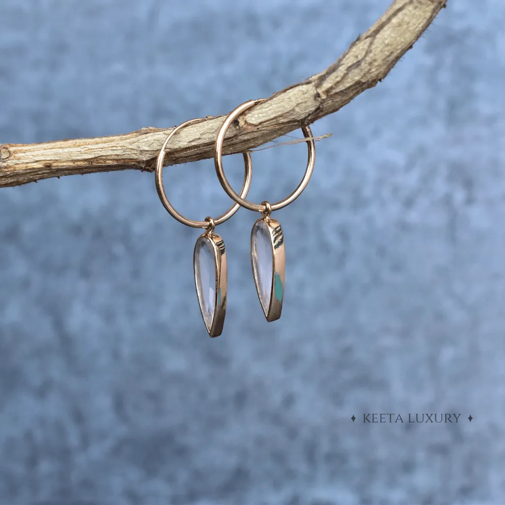 Glacier - Rose Quartz Earrings