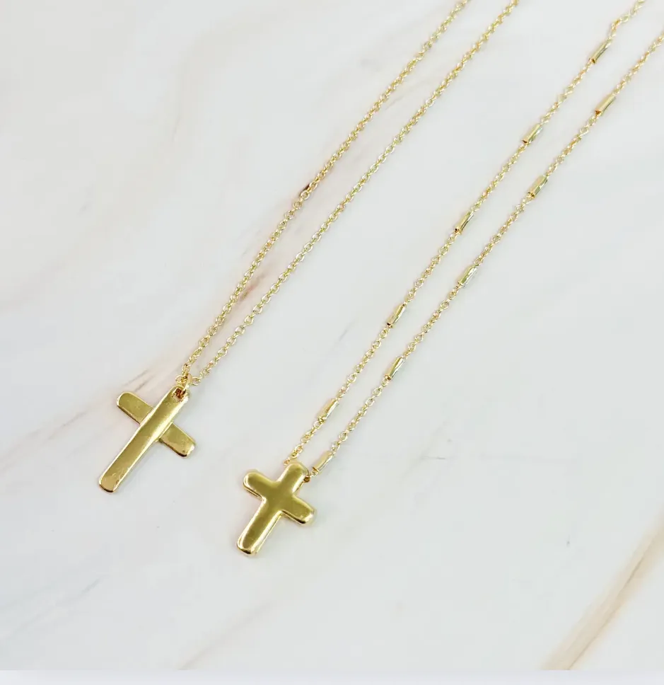 Gold cross necklace