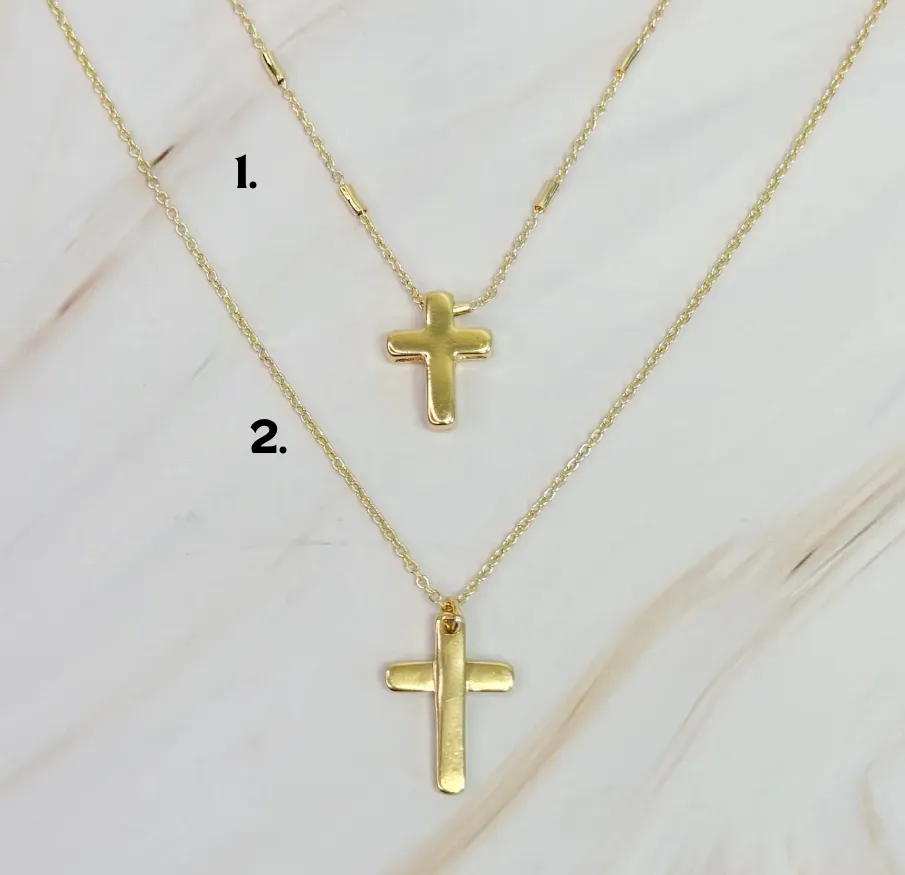 Gold cross necklace