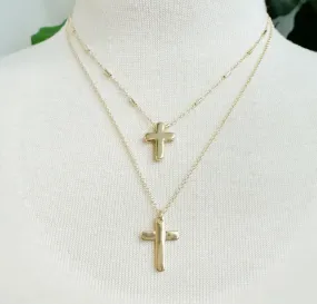 Gold cross necklace