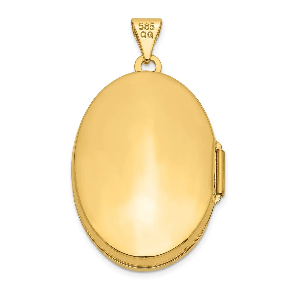 Gold Extra Large Scroll Oval Locket Pendant - Model XL226