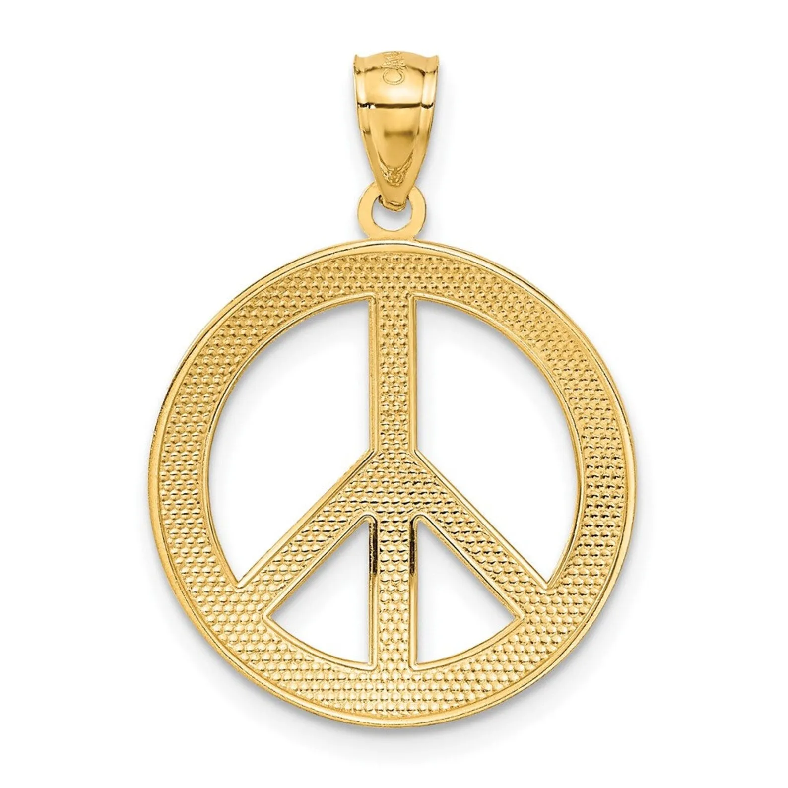 Gold 'Peace Love Faith Hope' Peace Sign Pendant Model-C4170