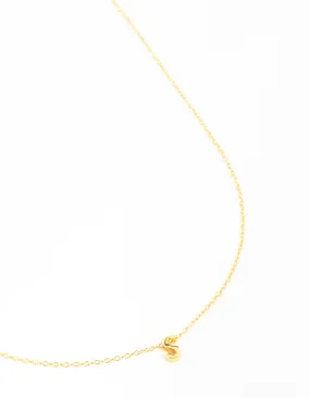 Gold Plated Sterling Silver Initial S Necklace