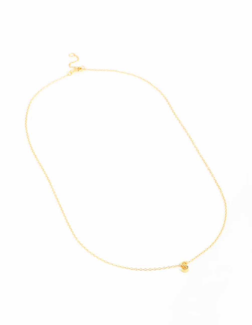 Gold Plated Sterling Silver Initial S Necklace