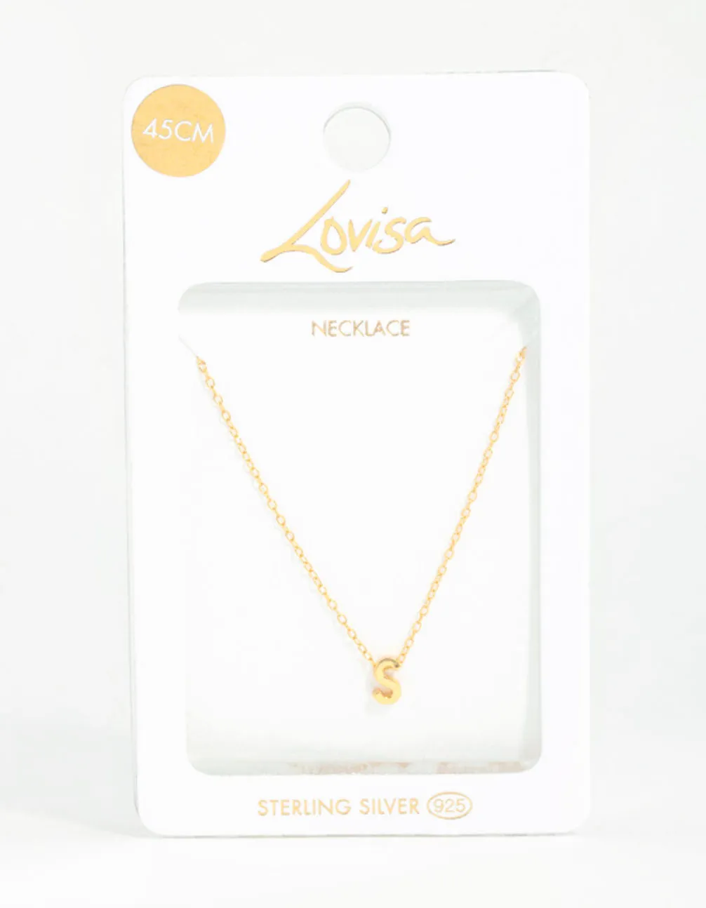 Gold Plated Sterling Silver Initial S Necklace