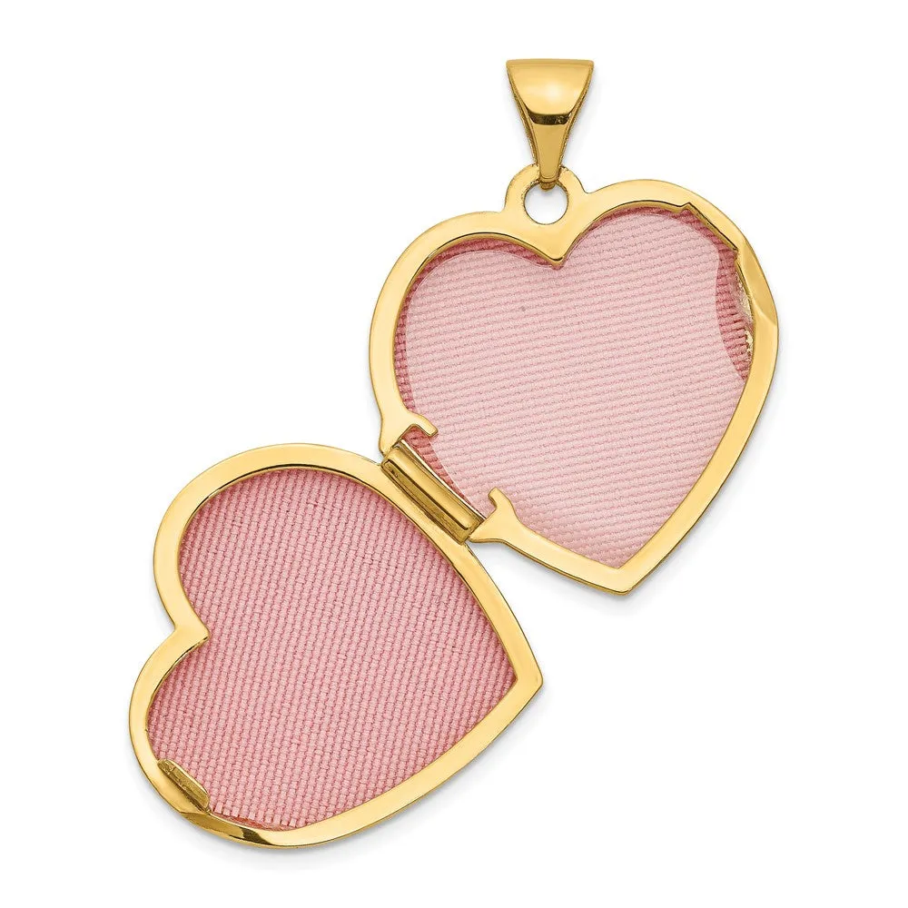 Gold Scrolled LOVE YOU ALWAYS Heart Locket Pendant - Model XL326