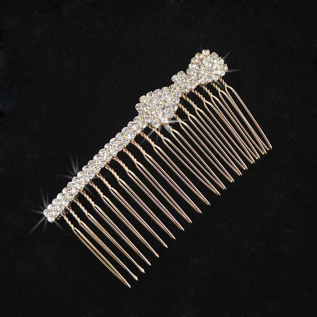 Gold Silver Color Hair Combs Bridal Pearl Crystal Bridesmaid  Wedding