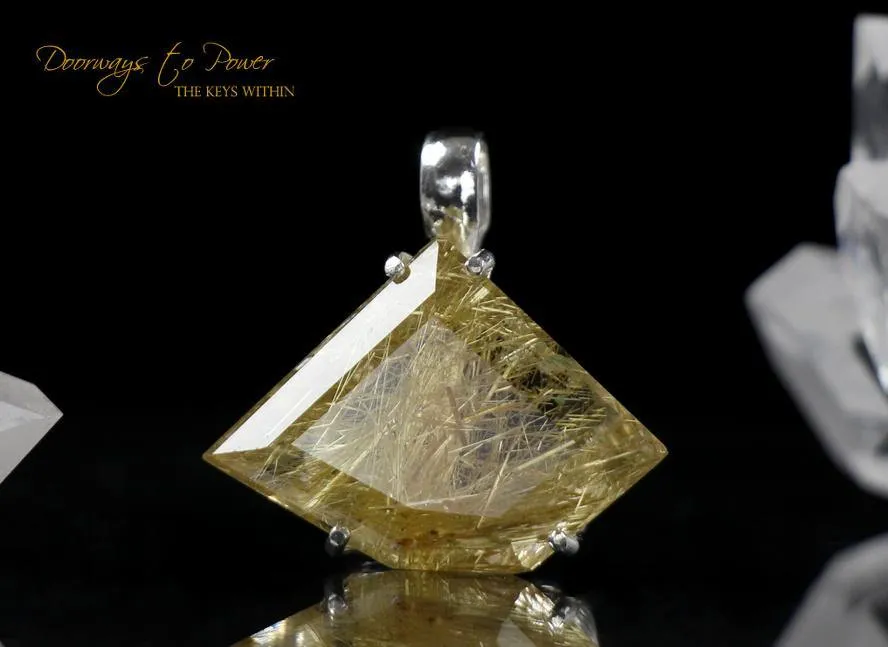 Golden Rutilated Quartz Faceted Pendant 'The Illuminator'