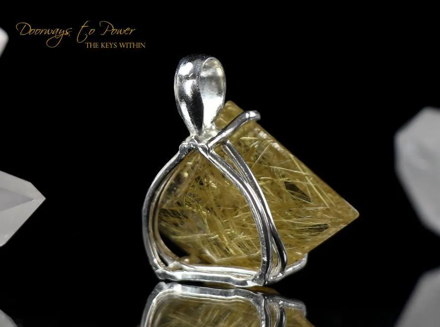 Golden Rutilated Quartz Faceted Pendant 'The Illuminator'