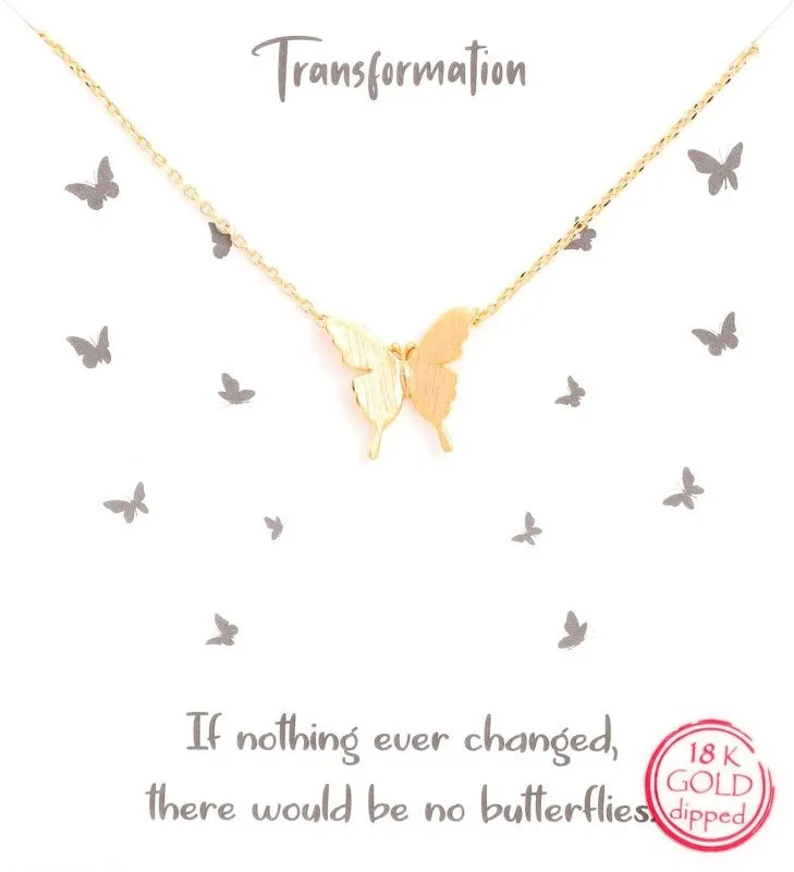 Gold/Rhodium dipped butterfly pendant necklace