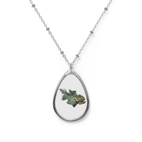 Green Fish Oval Necklace