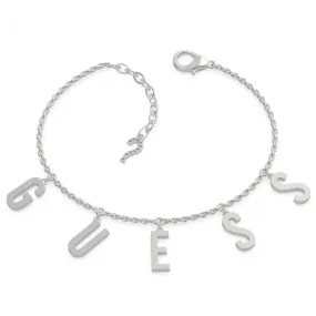 GUESS Pave Letter Charm Bracelet SST