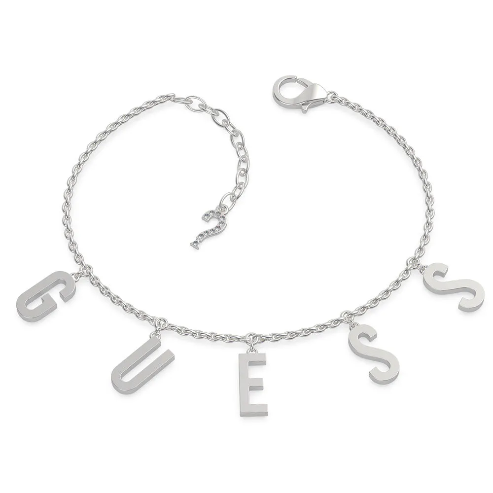 GUESS Pave Letter Charm Bracelet SST