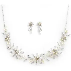 Gwendolyn Pearl and Crystal Jewelry Set