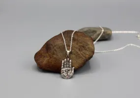 Hamsa, Hand of Fatima Sterling Silver Pendant