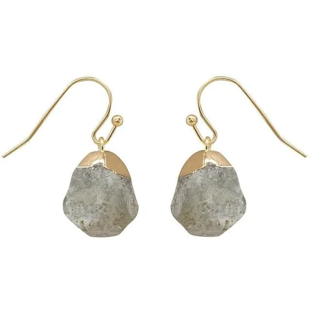 Healing Quartz Nuggets Dangle Earrings