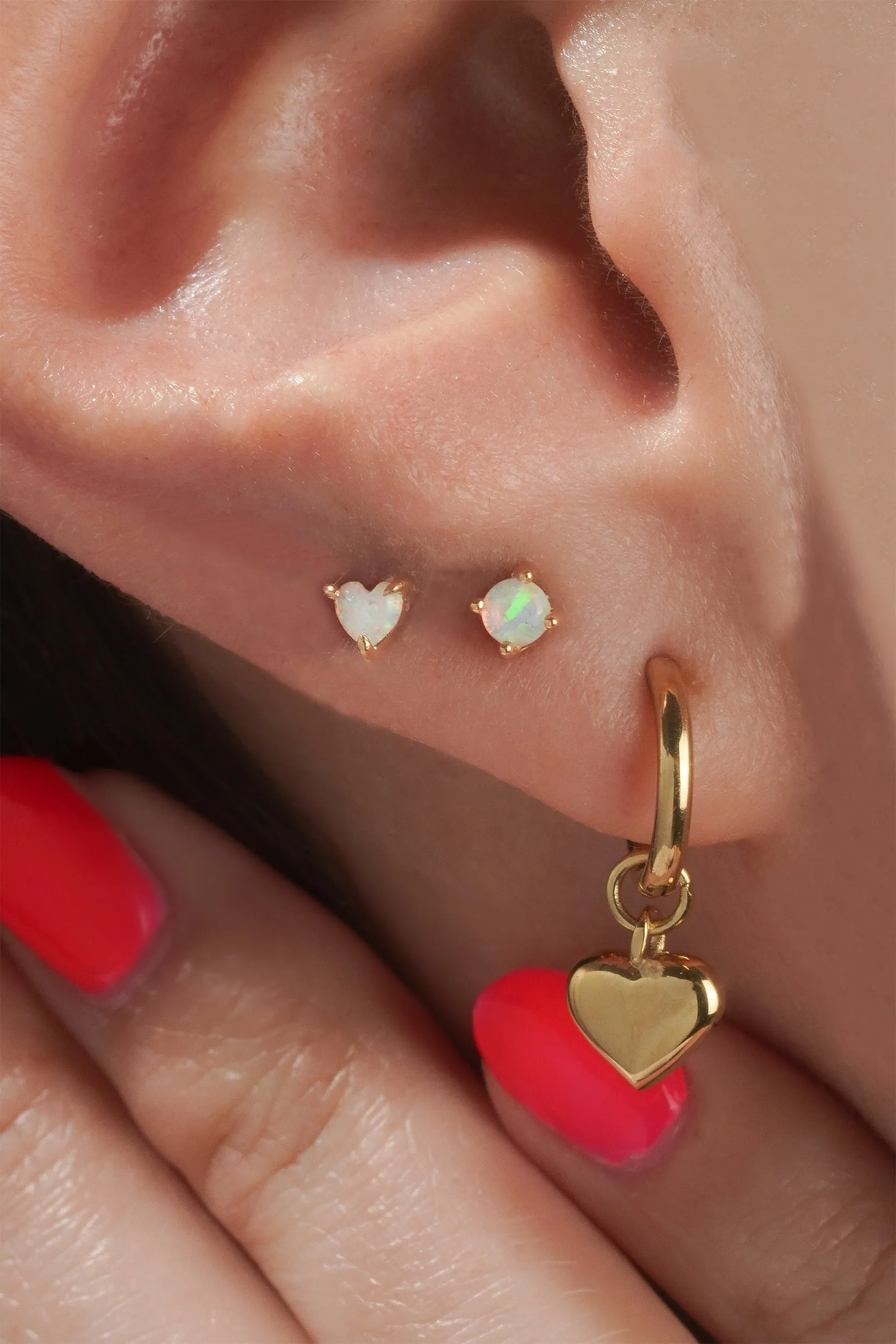 Heart Opal Stud (Single)