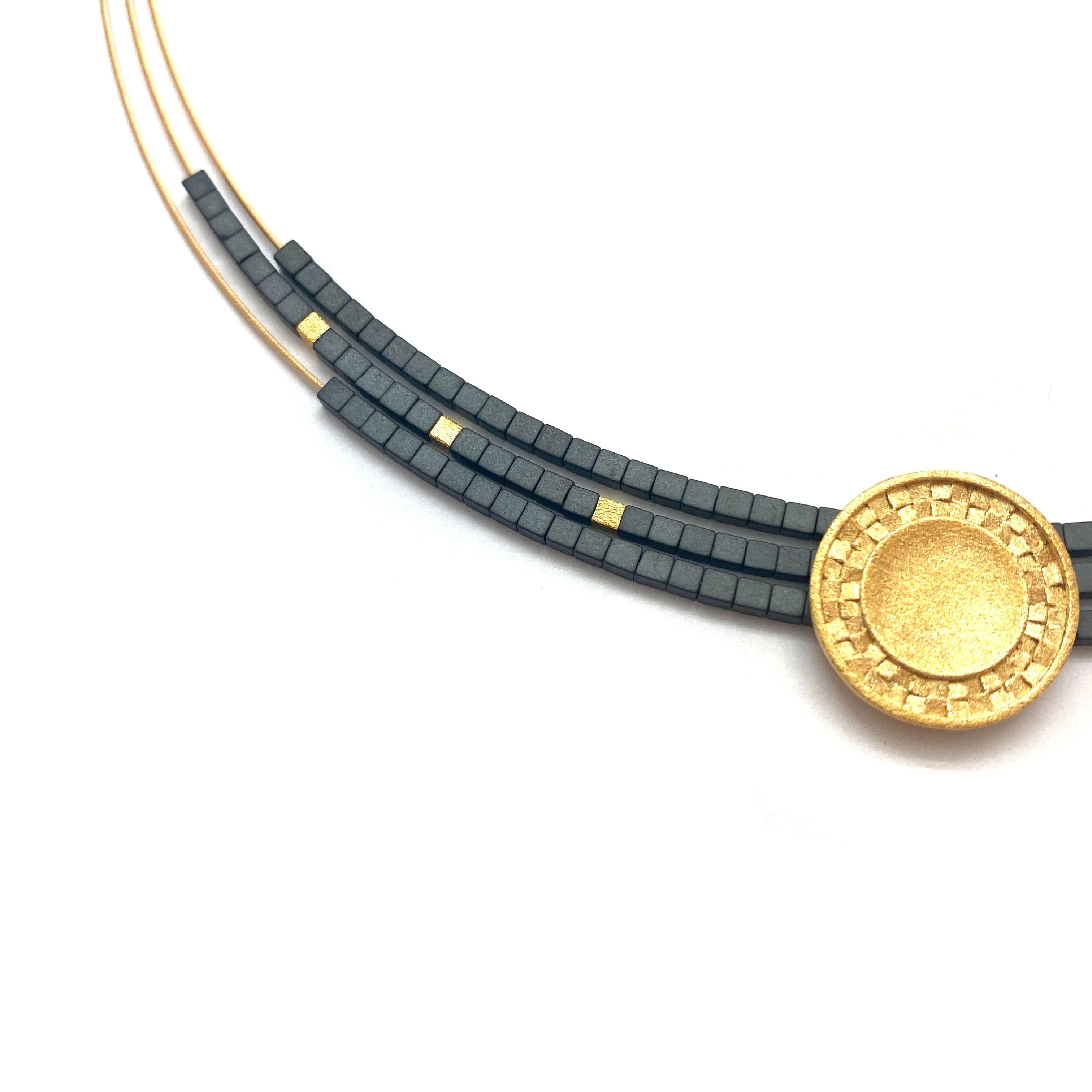 Hematite Collar Necklace - Dark Grey