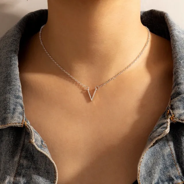 HuaTang Simple Design Hollow Square Pendant Necklace for Women Geometric Metal Clavicle Chain Female Summer Jewelry Accessories