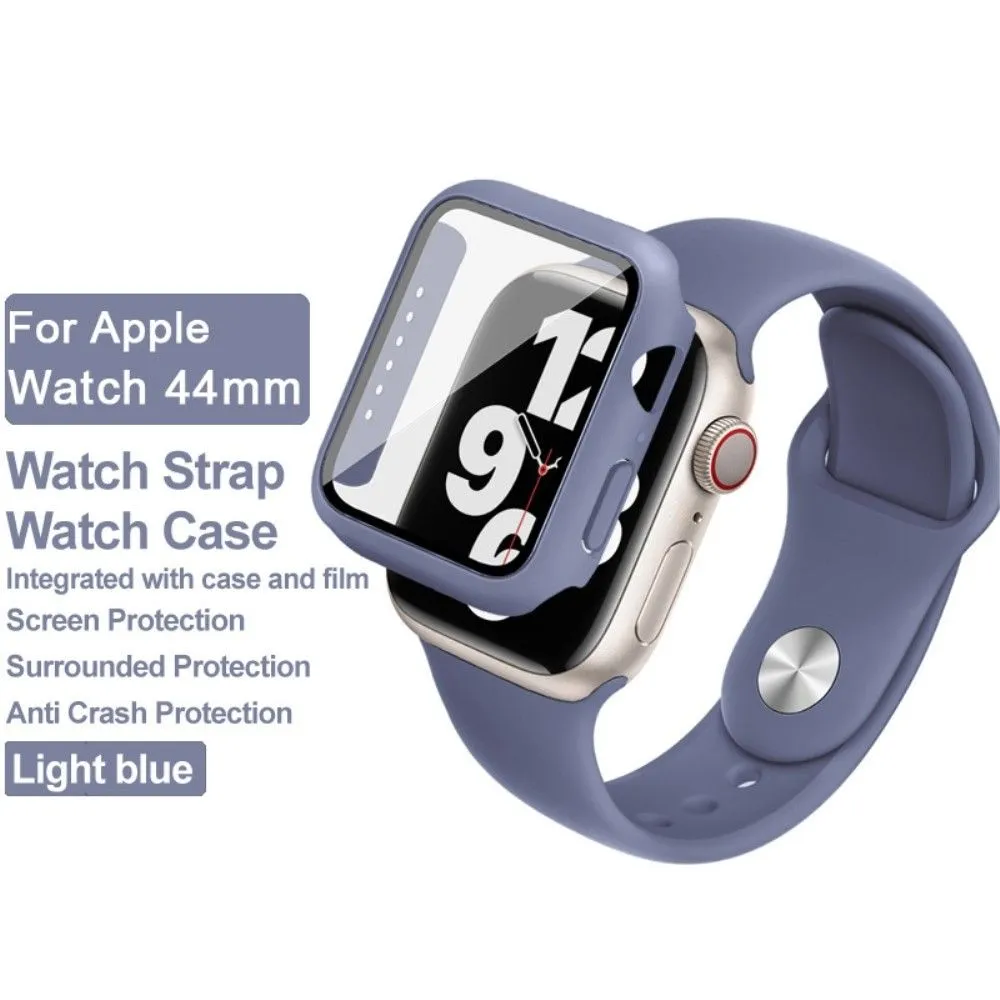 IMAK Apple Watch (44mm) silicone cover with watch strap   tempered glass - Baby Blue