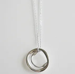 Interlock Abstract Circle Daywear Necklace .925 Sterling silver