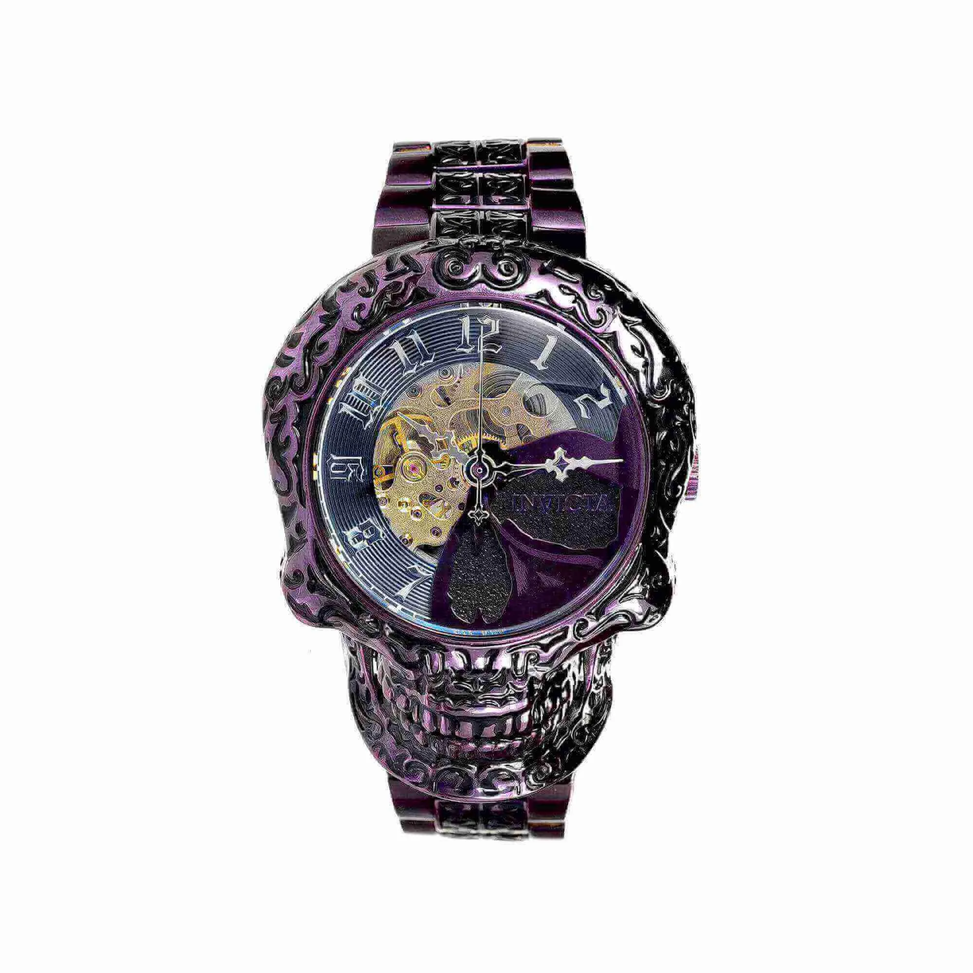 Invicta Men's Automatic Watch - Artist Skull Design Case Purple Steel Bracelet | 39184