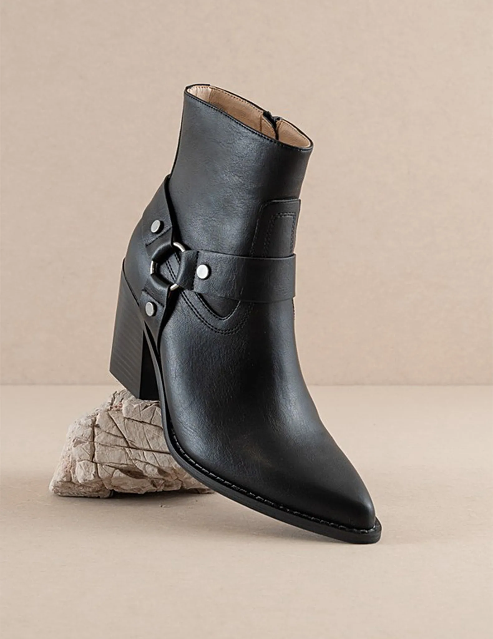 Jackson Pointed Toe Moto Booties