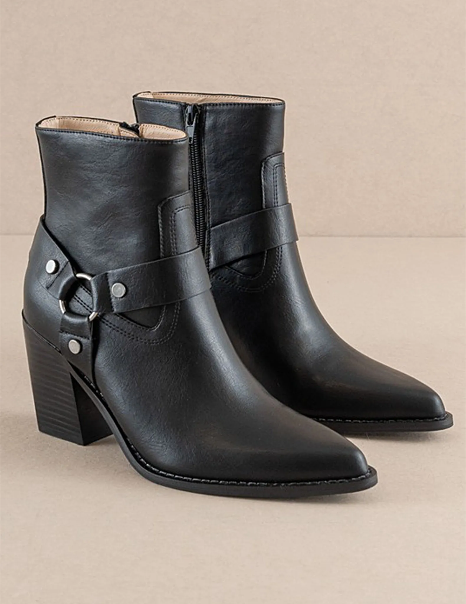 Jackson Pointed Toe Moto Booties